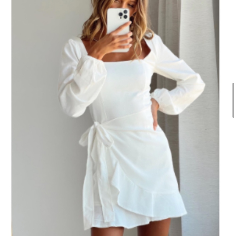 Princess Polly White Long Sleeve Dress